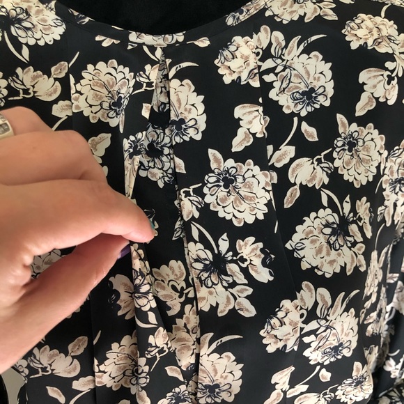 SOLD Vintage Jospehine Black/Cream Floral Blouse - Picture 8 of 10